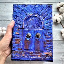 Blue grimoire Door journal Turkish blue Witch spell book journal blank Tarot journal