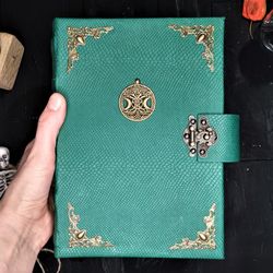 Green witch spell book Grimoire practical magic Practical magic herb book Old witch book of spells thick large