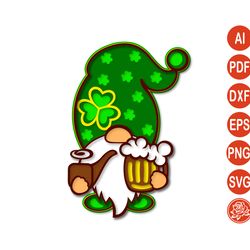 3d layered gnome patrick day mandala svg for cricut