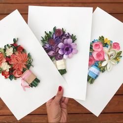 Original quilled paper bouquet  - Bespoke Wedding gift  - First Anniversary