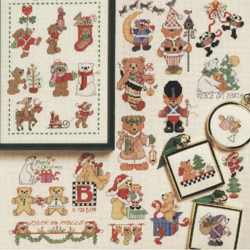 50 Christmas Bear  / PDF Vintage Cross Stitch Pattern / Digital Instant Download
