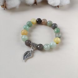 Toned agate bracelet, natural crystal bracelet