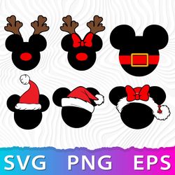 Mickey And Minnie Mouse Christmas Clipart, Mickey Mouse Christmas SVG, Mickey Mouse PNG