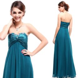 Elegant chiffon green long sleeveless dress, summer formal maxi dress