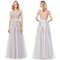 Gray Prom Wedding Dress, Long A Line Evening Dress, V-Neck Long Sleeveless Formal Prom Dress.jpg