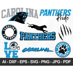 Carolina Panthers SVG, Carolina Panthers files, panthers logo, football, silhouette cameo, cricut, digital clipart