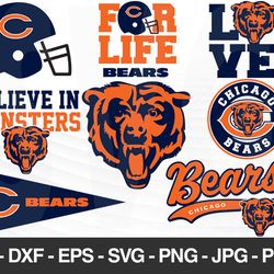 Chicago Bears SVG, Chicago Bears files, bears logo, football, silhouette cameo, cricut, cut file, digital clipart, layer