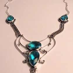Stunning 925 Sterling Silver Edwardian Style Necklace