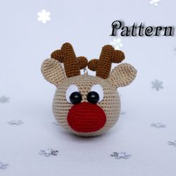 PDF Amigurumi Christmas deer crochet pattern, Christmas crochet Christmas tree decor, DIY handmade gift