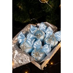 Christmas rhinestones ornaments, handmade sky balls gift box, Xmas decorations, Tree decor set, New Year tree balls