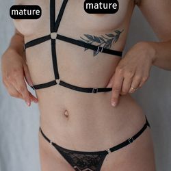 Set of sexy panties and erotic harness - Sexy lingerie - Sexy anniversary gift