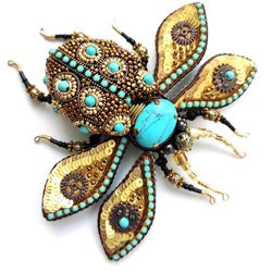 Beaded brooch, insect pin, scarab brooch, butterfly brooch, bug pin, bee brooch, bug brooch, insects, madam toto