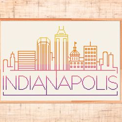 Indianapolis cross stitch pattern Easy cross stitch Modern cross stitch City cross stitch PDF