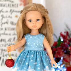 Christmas set clothes for 13" dolls Paola Reina, Siblies doll, Little Darling, snowman print doll outfit for Christmas