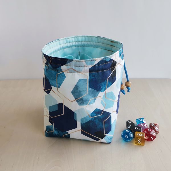 large dice bag with pockets blue and white.jpeg
