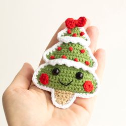 Stuffed Christmas tree doll, Christmas gift idea, winter decor, Christmas ornament, cute crochet Christmas tree toy