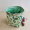 large dice bag with pockets green leaves.jpeg