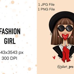 Fashion Girl, Love Illustration, Planner illustration, Valentines Girl