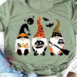 Halloween gnomes print Bats Owl Candies Pumpkin Jack o Lantern svg design Home decor Digital download