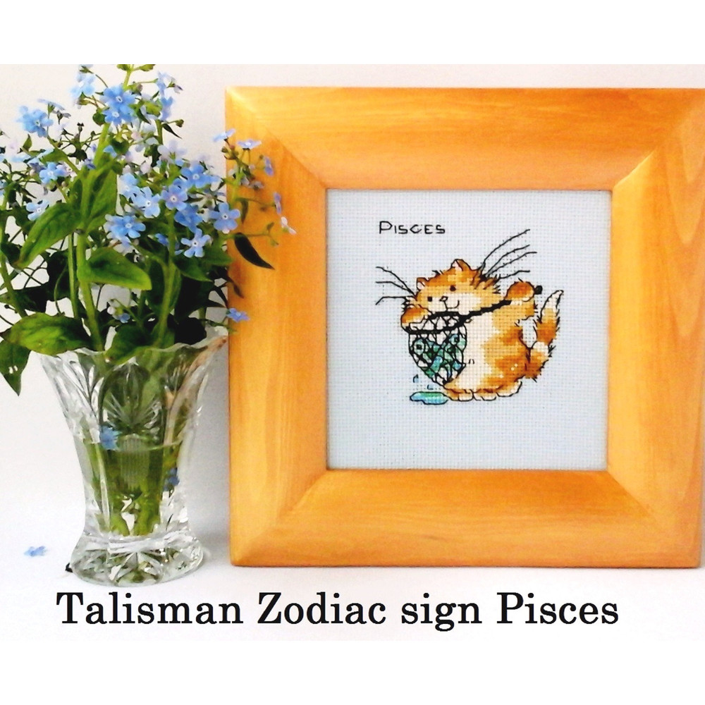 Astrology sign Pisces Zodiac art Pisces Zodiac sign Pisces Cross stitch cat Funny cats.jpg