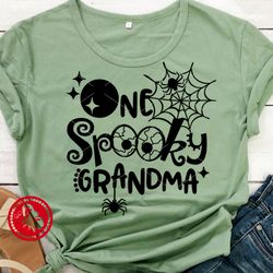 One spooky grandma shirt design Quote Halloween print decor Moon Spiderweb clipart svg Digital downloads