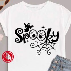 Spooky sign Halloween print decor Ghost Spiderweb clip art svg Digital downloads