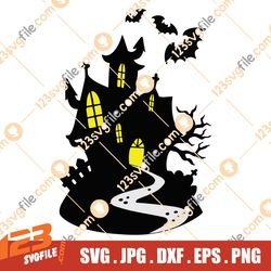Halloween Castle svg, Halloween svg, Halloween svg file, Spooky Castle SVG, Haunted Castle Png, Halloween cut file for c