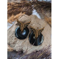 Black agate earrings