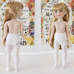 White tights for Ruby Red Fashion Friends doll, Wellie Wishers, Glitter Girls, 14 inch doll clothes, RRFF legwear