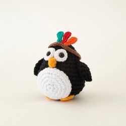 Crochet penguin indian toy Christmas gift idea, cute little penguin figurine, stuffed animals toys handmade pinguin doll