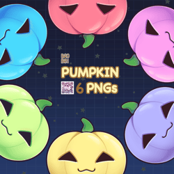 Pastel Pumpkins PNG files Instant Download