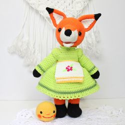 Fox stuffed toy Baby shower gift Fox soft amigurumi toy Christmas gift for girl