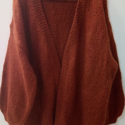 knit mohair cardigan and socks