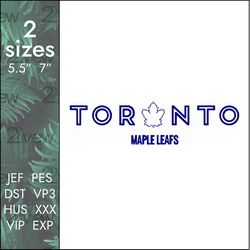 toronto maple leafs embroidery design, nhl canada team logo, 2 sizes