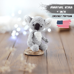 Miniature Koala bear CROCHET PATTERN PDF, amigurumi Koala teddy, crochet stuffed mini toys, pet for Blythe