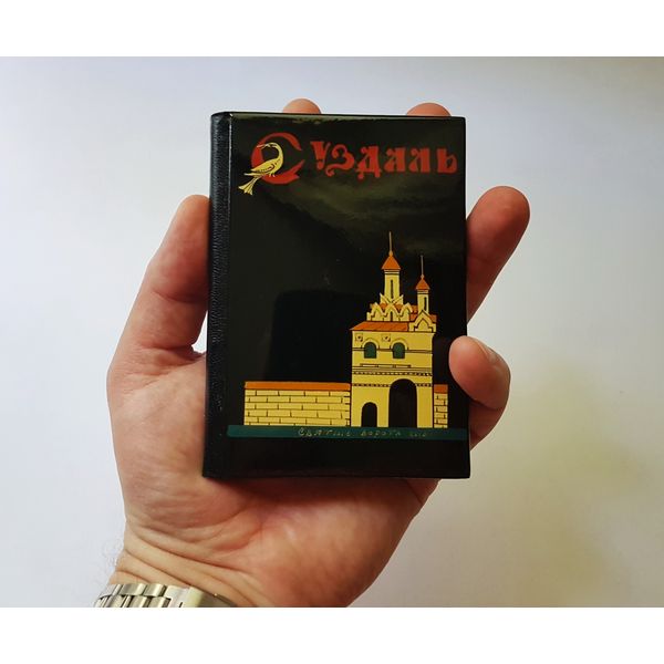 12 Vintage USSR Russian Lacquer Miniature Art Telephone book Note-pad SUZDAL Hand-painted Cover Mstera 1986.jpg
