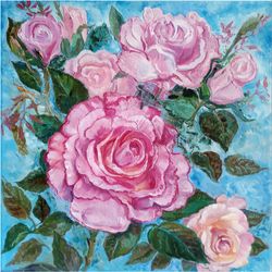 flower    draw rose   gift for woman    buy a painting    bright rose   gift   rose painting   Impressionism Art  Artwor