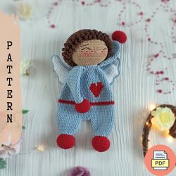 Crochet Guardian Angel Baby Lovey Amigurumi Pattern PDF, Crochet Valentines Babies Doll, Crochet Easter Gift Pattern