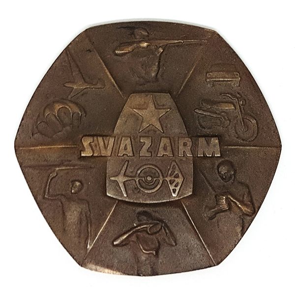 1 Vintage Table Medal SVAZARM Defense and Sports Society of Czechoslovakia 1950s.jpg