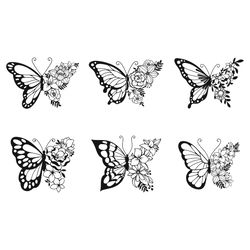 Butterfly Design, Butterflies and flowers, Floral butterfly svg, Butterfly SVG, PNG, DXF, Butterfly Clipart