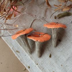 Christmas mushrooms decorations/Yellow mushrooms/Christmas tree ornaments/ Set of 3 mushrooms/ Christmas giift
