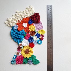 Pattern crochet, Queen Elizabeth 2 crochet portrait, Irish lace tutorial, video crochet pattern