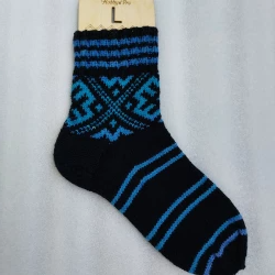 Handmade men's wool socks with a northern multicolored Hand knitted wool socks