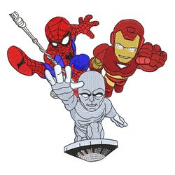embroidery pattern superhero group flys