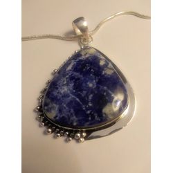 Stunning 925 Sterling Silver Sodalite Necklace