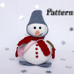 christmas snowman pattern, amigurumi snowman crochet toy