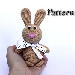 amigurumi bunny crochet toy pattern, pdf rabbit crochet toy, easy easter bunny pattern