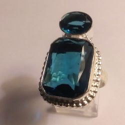 Stunning 925 Sterling Silver London Blue Topaz Ring
