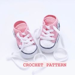 Crochet converse for baby CROCHET PATTERN sneakers shower gift future mother for girl boy moccasins for boy girl