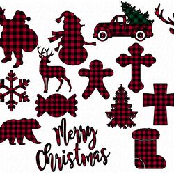 bundle christmas svg, merry christmas svg, deer buffalo plaid svg files, digital download